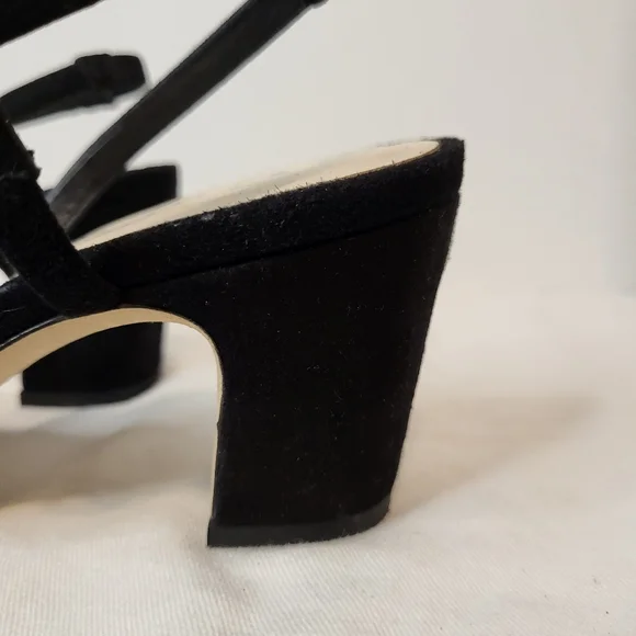 La Canadienne Pola black suede square stappy sandal 36 Stuart Weitzman soirée 35 - Picture 11 of 16